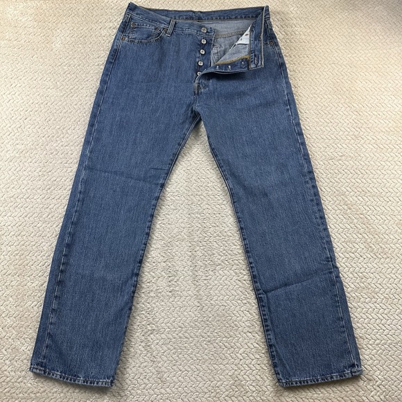 Levi's Other - Levi's 501xx Men's Button Fly Jeans 36x32‎ Blue Denim Cowboy Modern Casual work